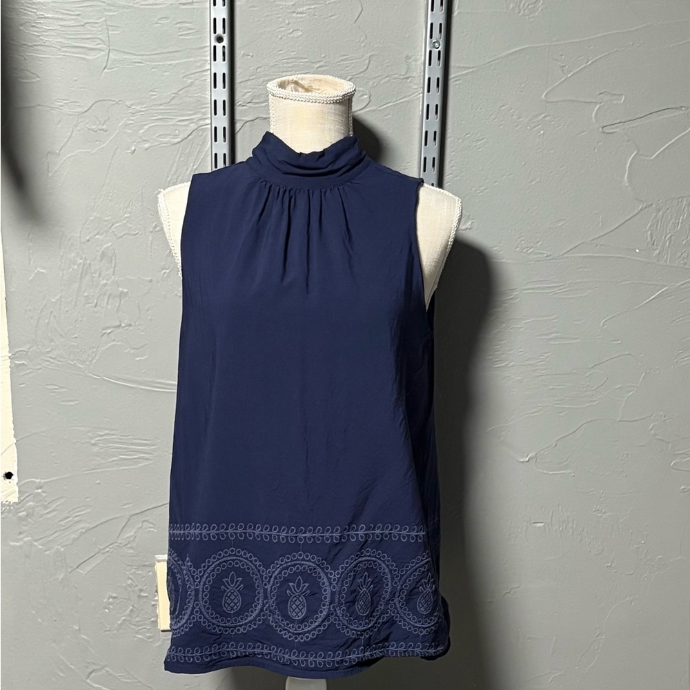 Croft & Barrow Dark Blue Sleeveless Blouse